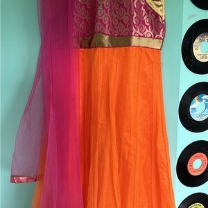 Vibrant Pink and Orange Kids Costume